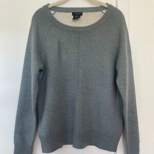 Max & Mia Crew Neck Sweater in Gray, Blue, Ribbed Neckline, Size Small, XS2065US